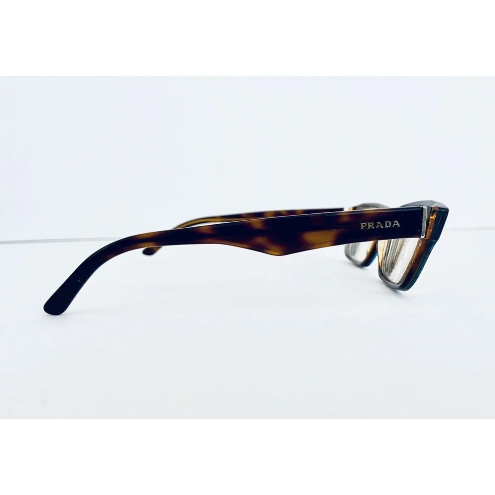 Prada Black Brown Tortoise Rectangular Glasses Italy VPR 16M 53 16 140 ZXH-10